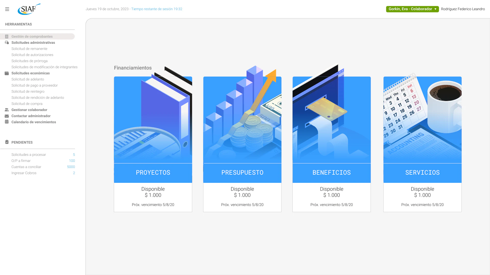 Sistema informático de administración de financiamientos: diseño de interfaces.